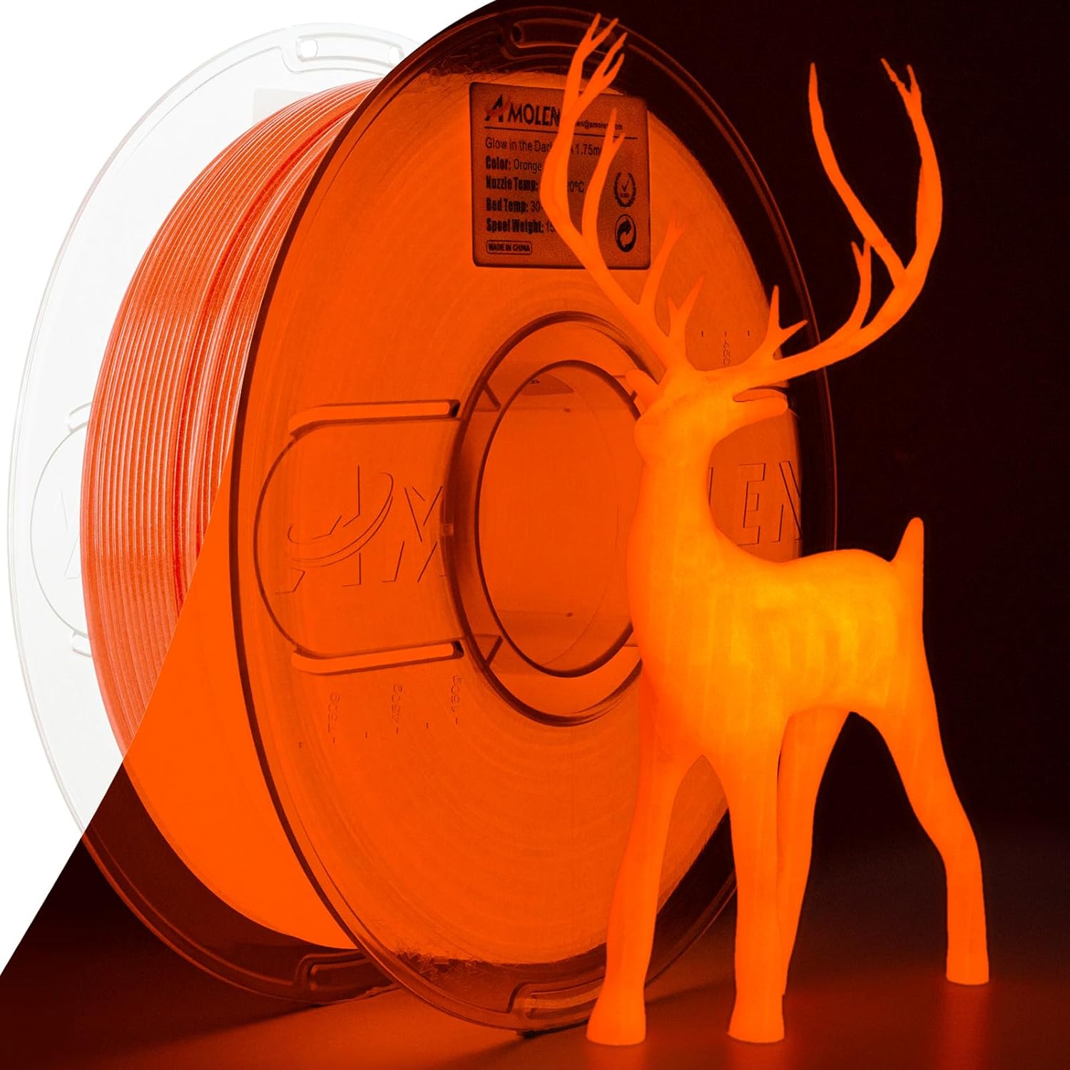 PLA Glow-in-the-Dark 1.75mm, 1KG/2.2LB